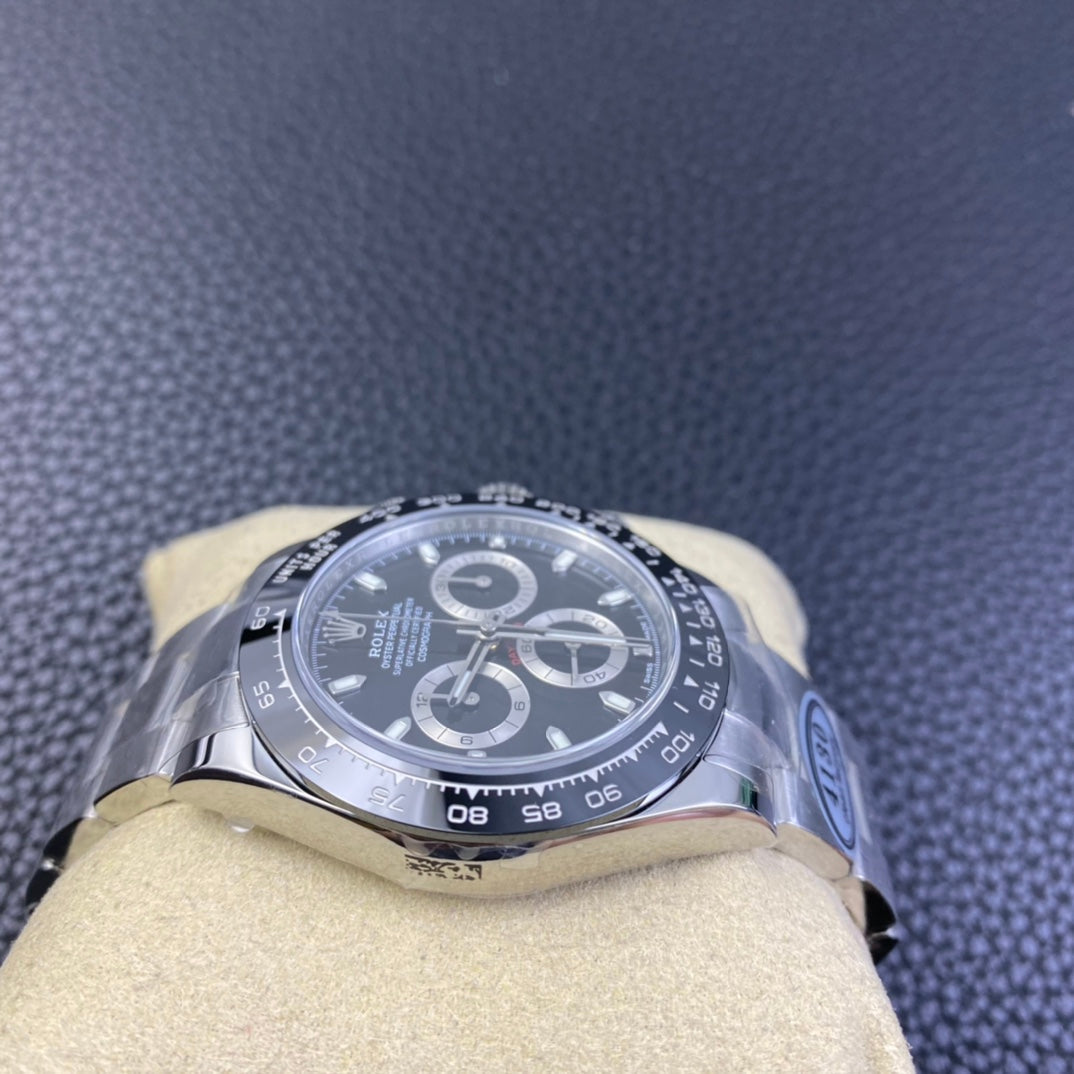 Chronograph -C-Factory -Black- Silver 904L Steel- Automatic - 40mm