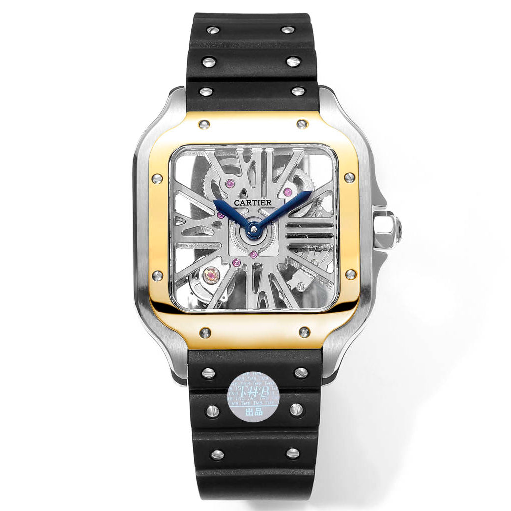 Two hands -Yellow Ultra-thin Hollow - Black 904L Steel - Automatic - 40mm