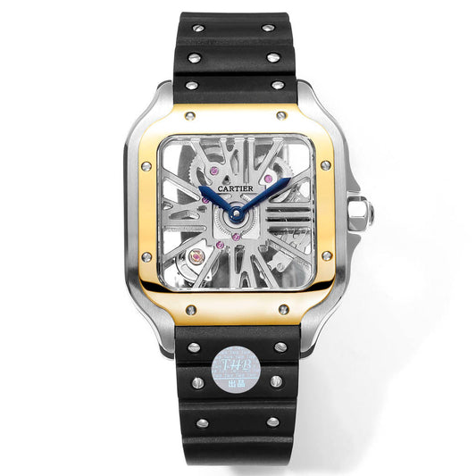 Two hands -Yellow Ultra-thin Hollow - Black 904L Steel - Automatic - 40mm