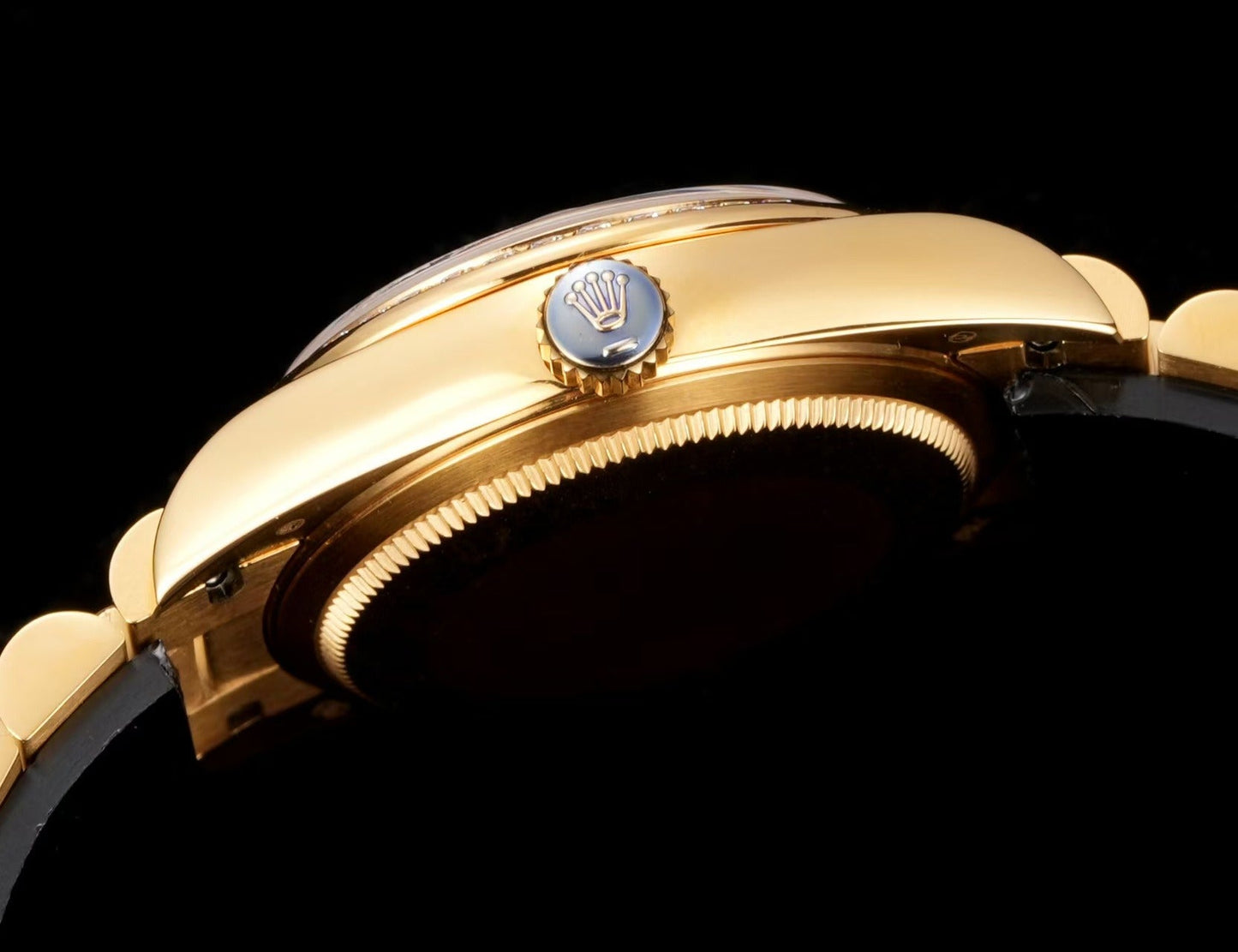 LADY -Yellow gold -Rhinestone bezel-Red -904L Steel - cal.2671 -Automatic - 31mm