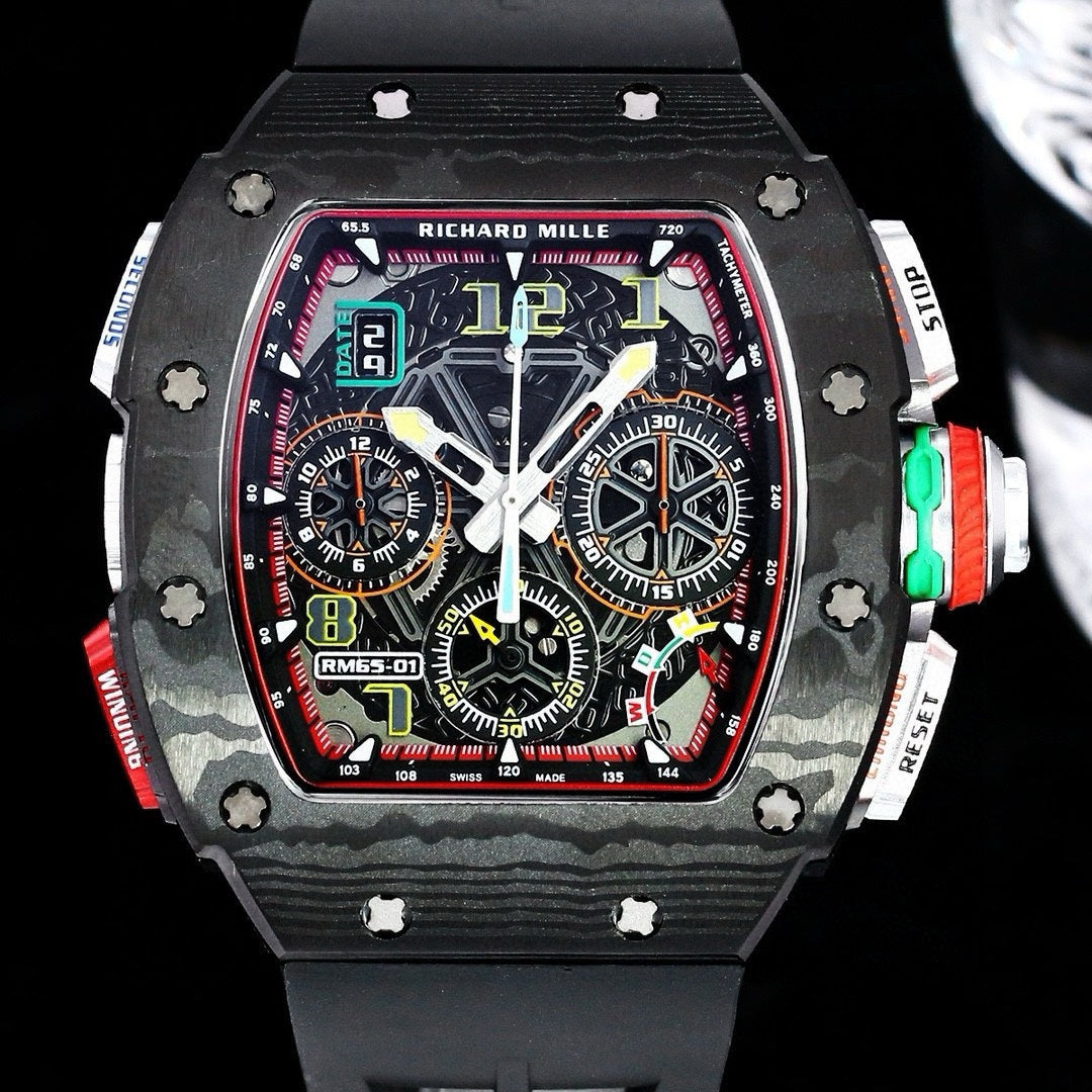 Chronograph - Black 904L Steel- Black Rubber- Quartz - 41*49mm