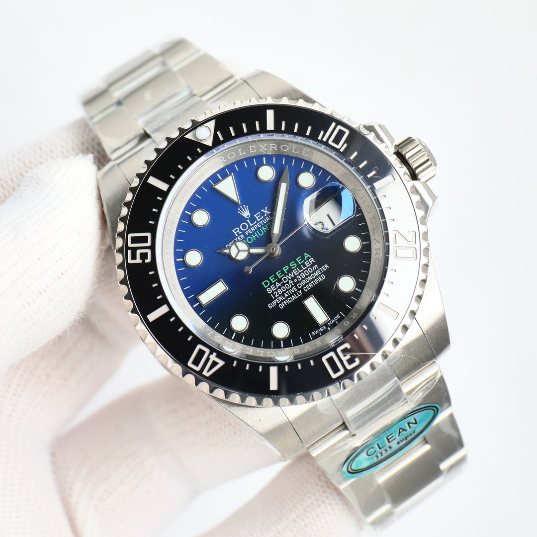L Size - P-Hunter -Blue Black -White 904L Steel -Automatic- 44mm