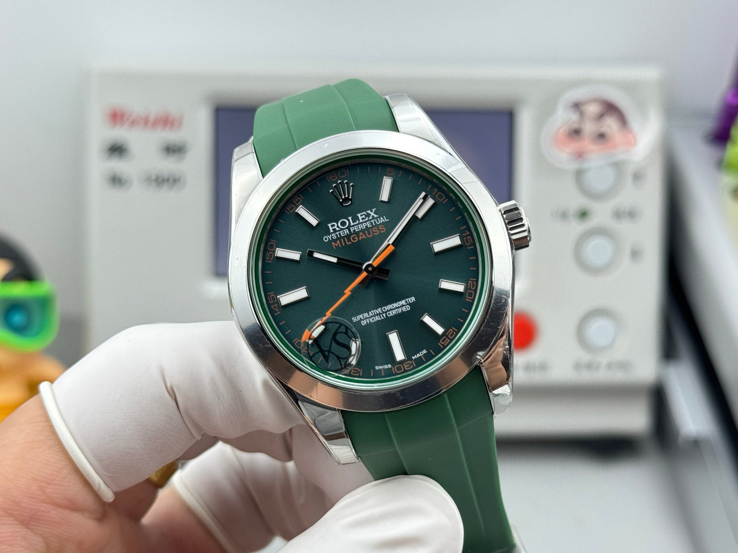 Green - Silver Orange - Green Rubber - Automatic-3131 - 40mm