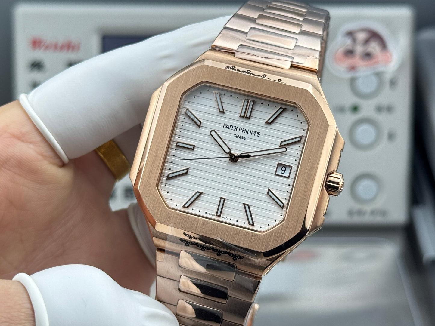 White Square - Ultra-thin - Rosegold 904L Steel - Automatic 330SC- 45mm