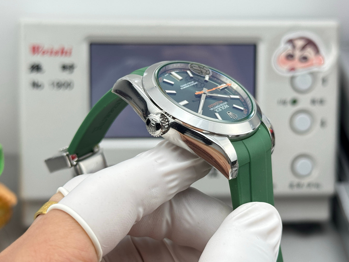 Green - Silver Orange - Green Rubber - Automatic-3131 - 40mm
