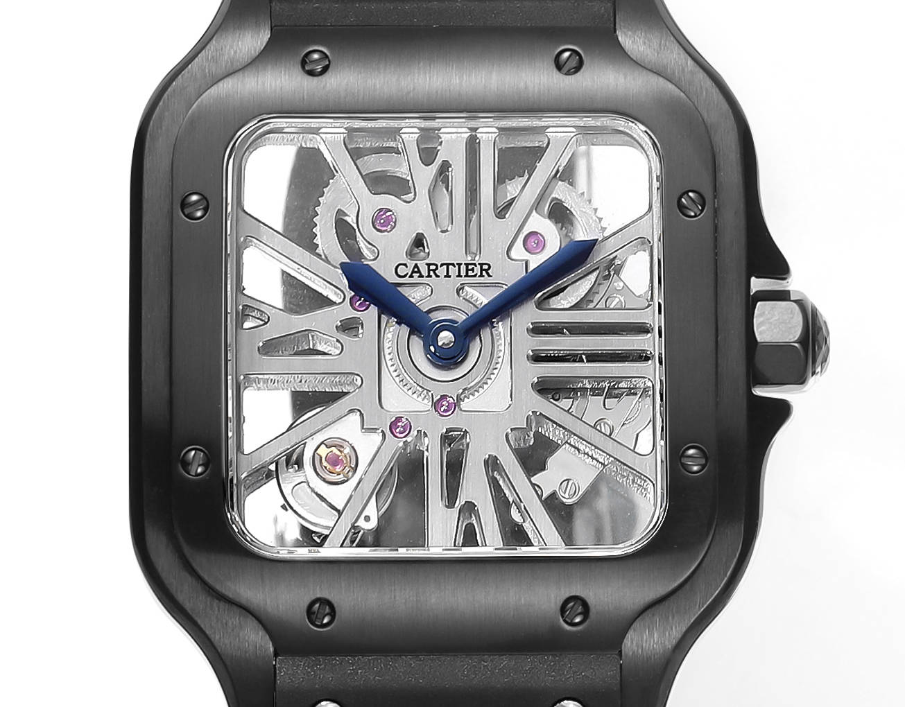 Two hands -Silver Ultra-thin Hollow - Black 904L Steel - Automatic - 40mm