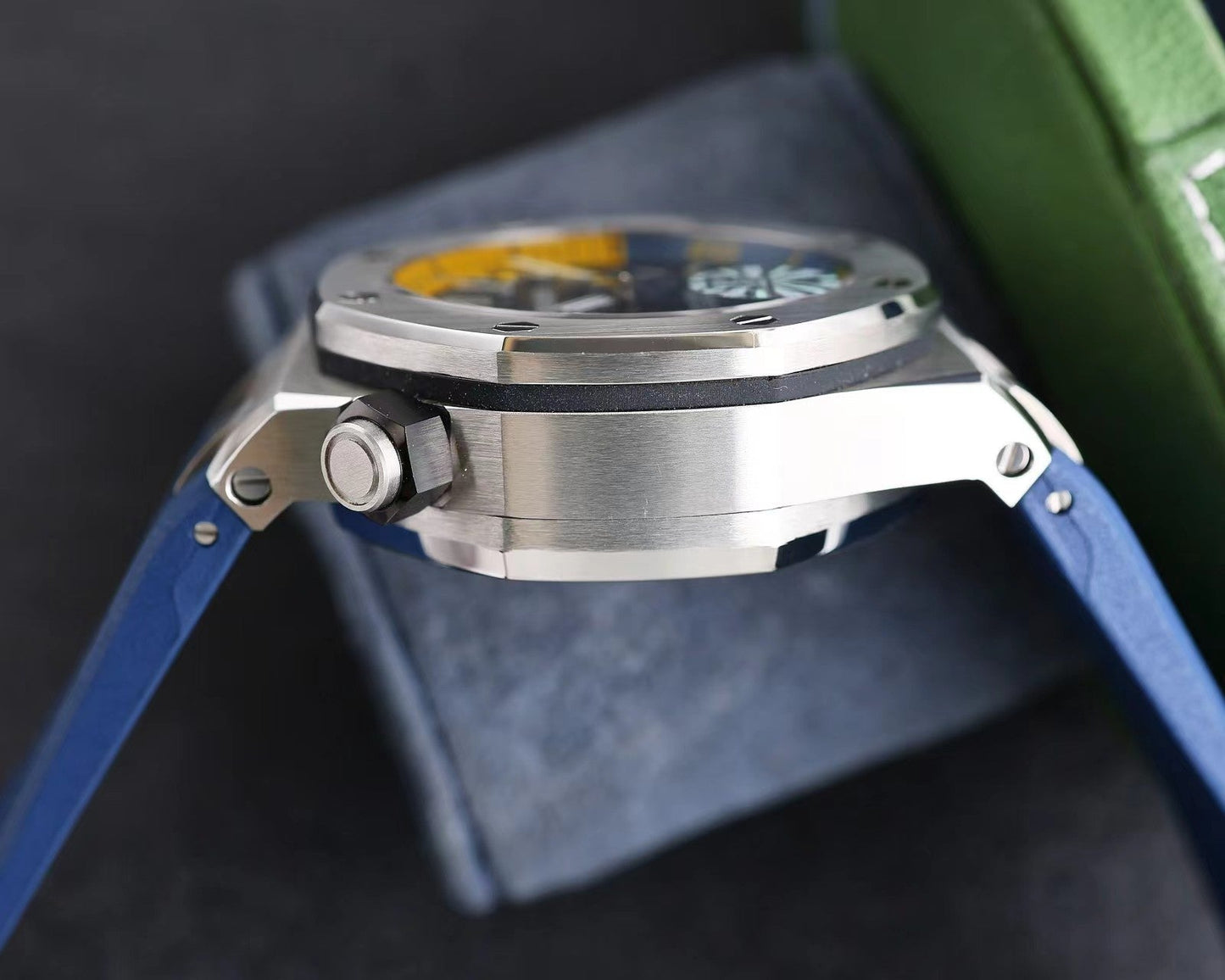 🔥limited-time offer! Blue 904L Steel -Blue Rubber - Quartz - 42mm