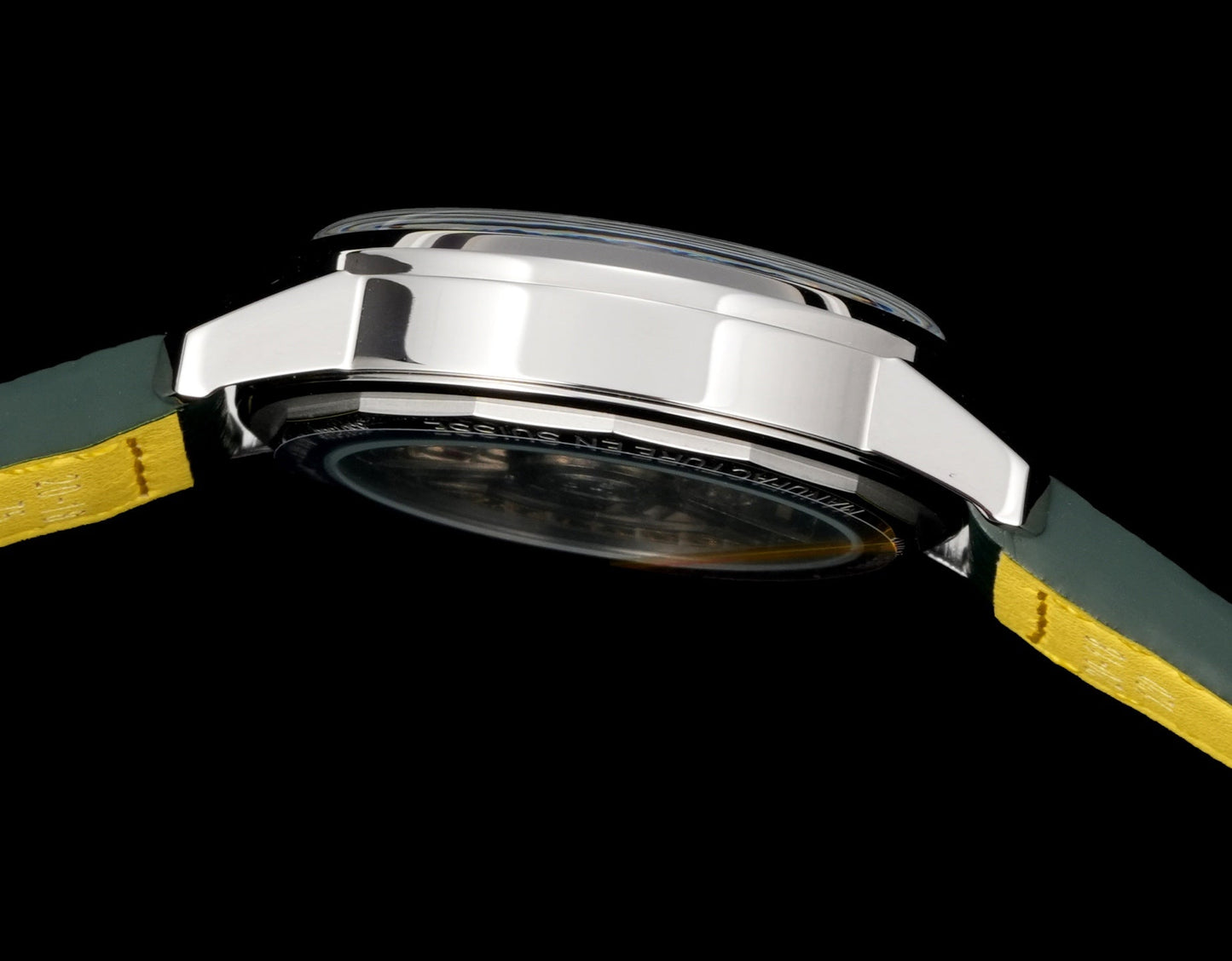 Green White - Silver 904L Steel -Green Leather- Automatic - 38mm