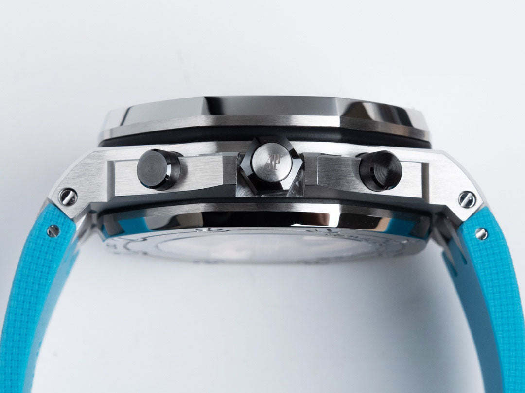 TOP! Blue Silver - Blue Rubber - Automatic - 44mm