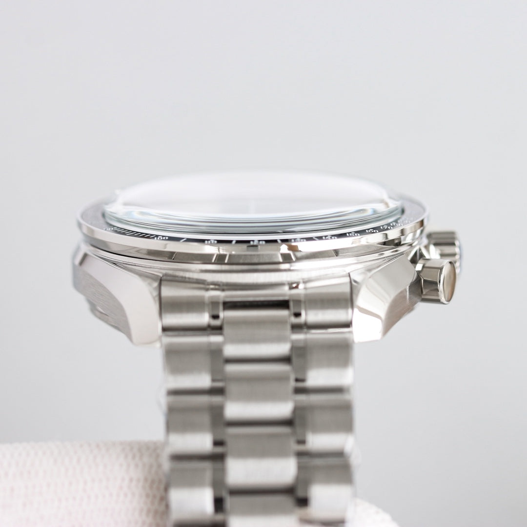 Black White - Thickened Sapphire Glass -904L Steel- 3861 Manual Winding - 44mm