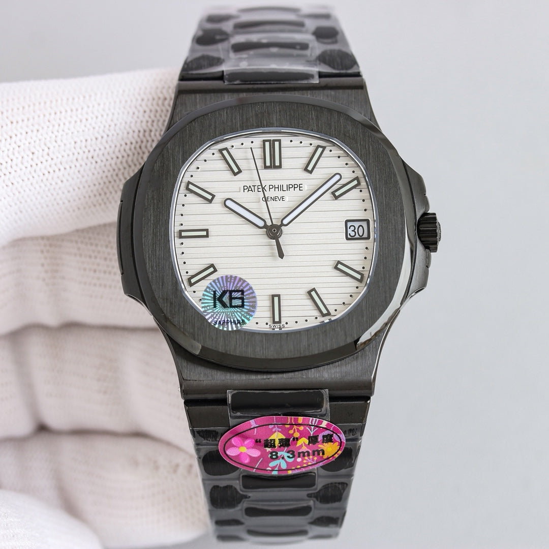White - Ultra-thin - Black 904L Steel - Automatic - 40mm