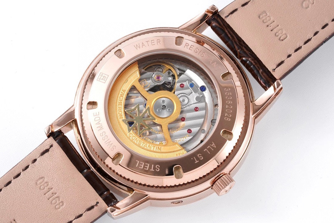 White Rosegold - Black Leather - Automatic - 41mm
