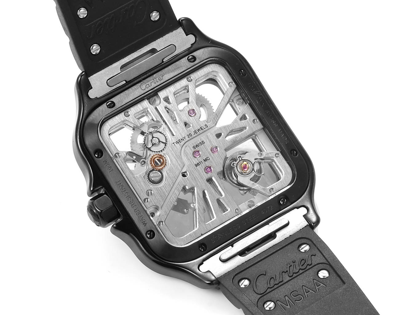 Two hands -Silver Ultra-thin Hollow - Black 904L Steel - Automatic - 40mm