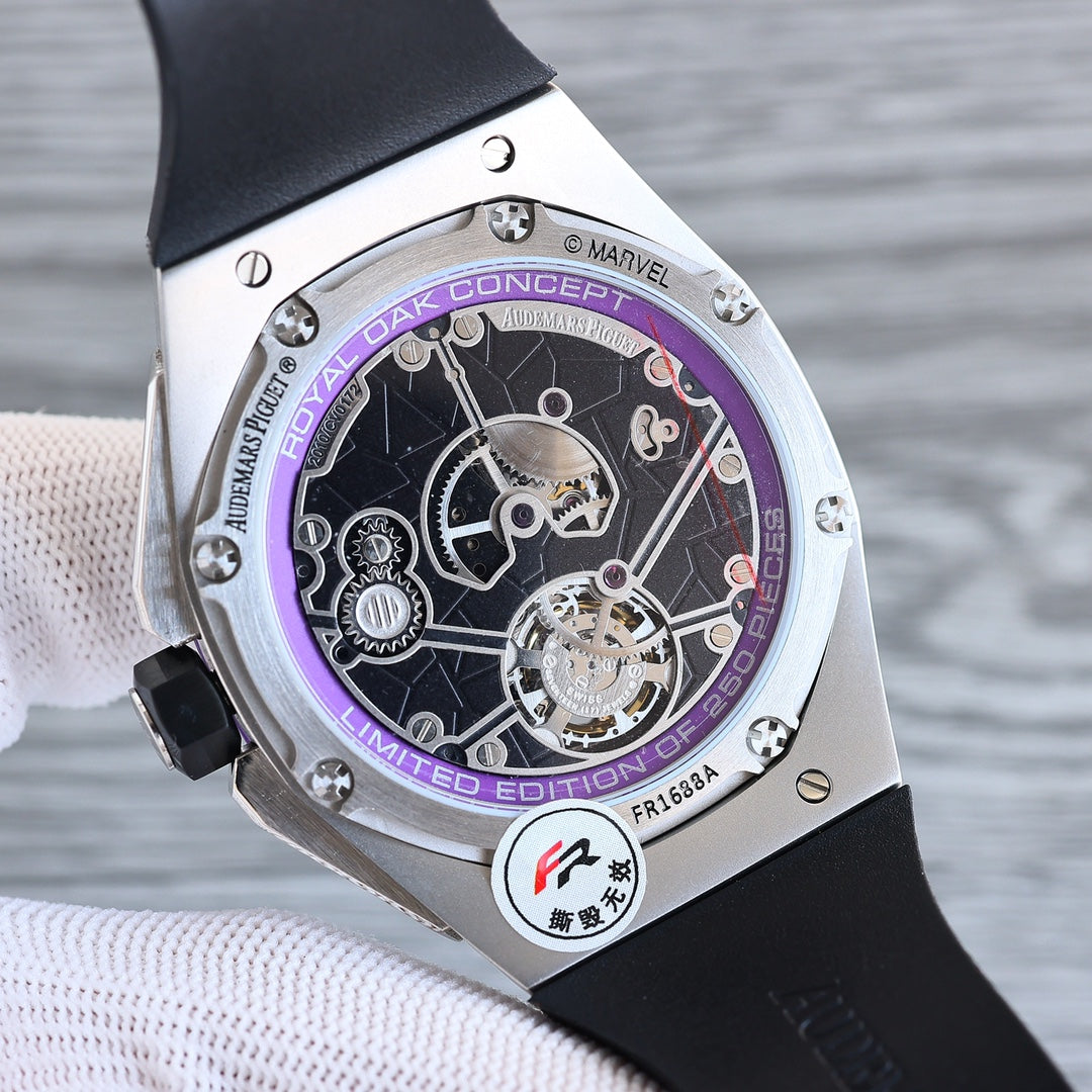 Tourbillon Black - Black Rubber - Automatic - 44mm