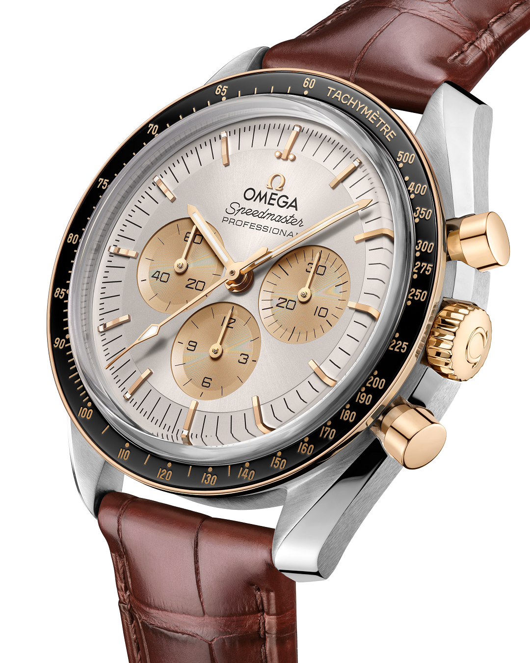 Chronograph -Moon- Silver -Brown Leather- Manual winding - 42mm