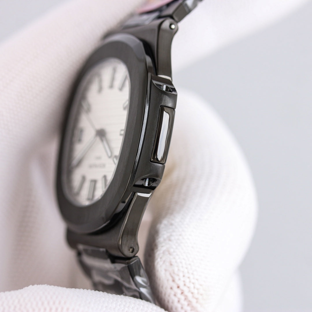 White - Ultra-thin - Black 904L Steel - Automatic - 40mm