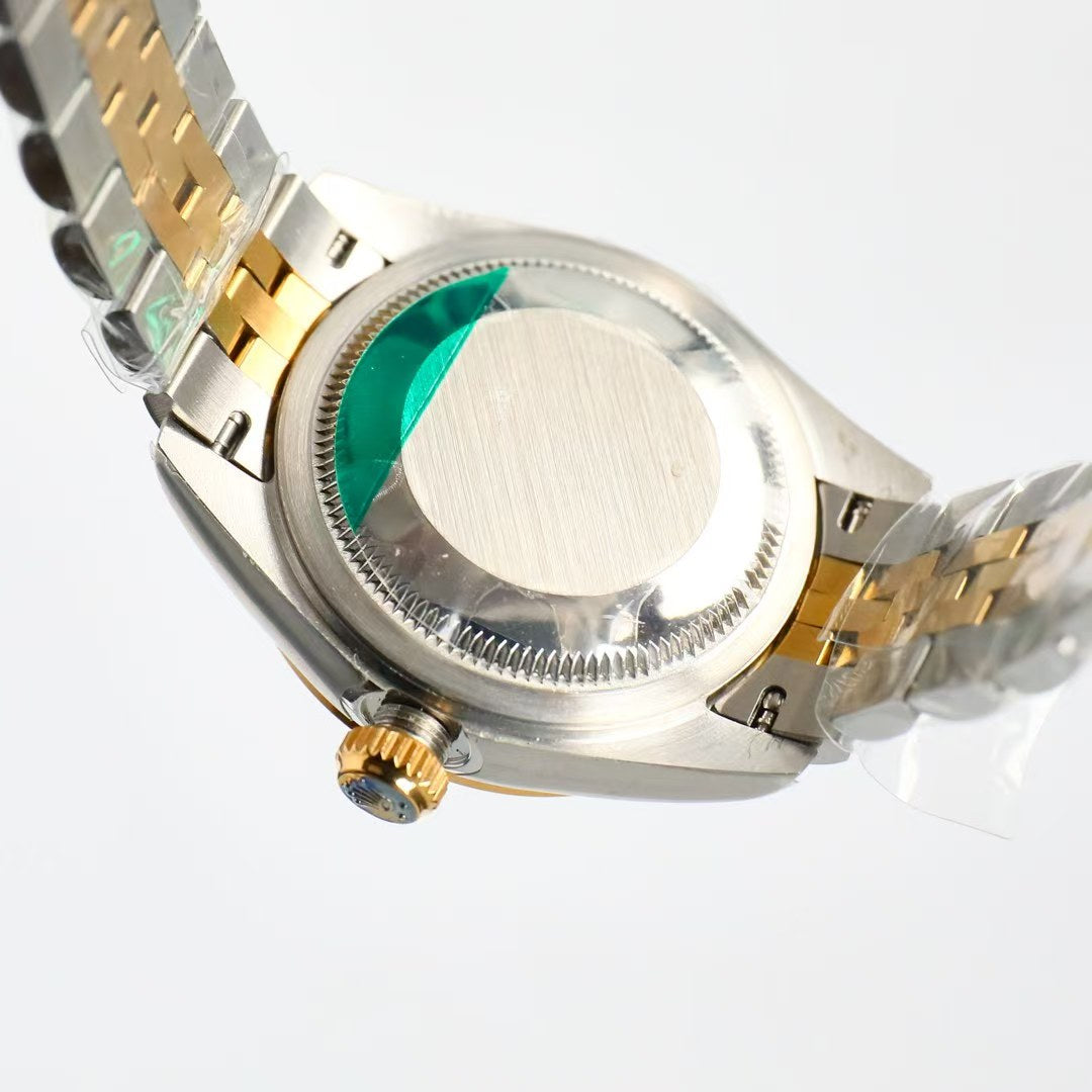 LADY -Yellow -Rhinestone bezel- 904L Steel  -Automatic - 28mm