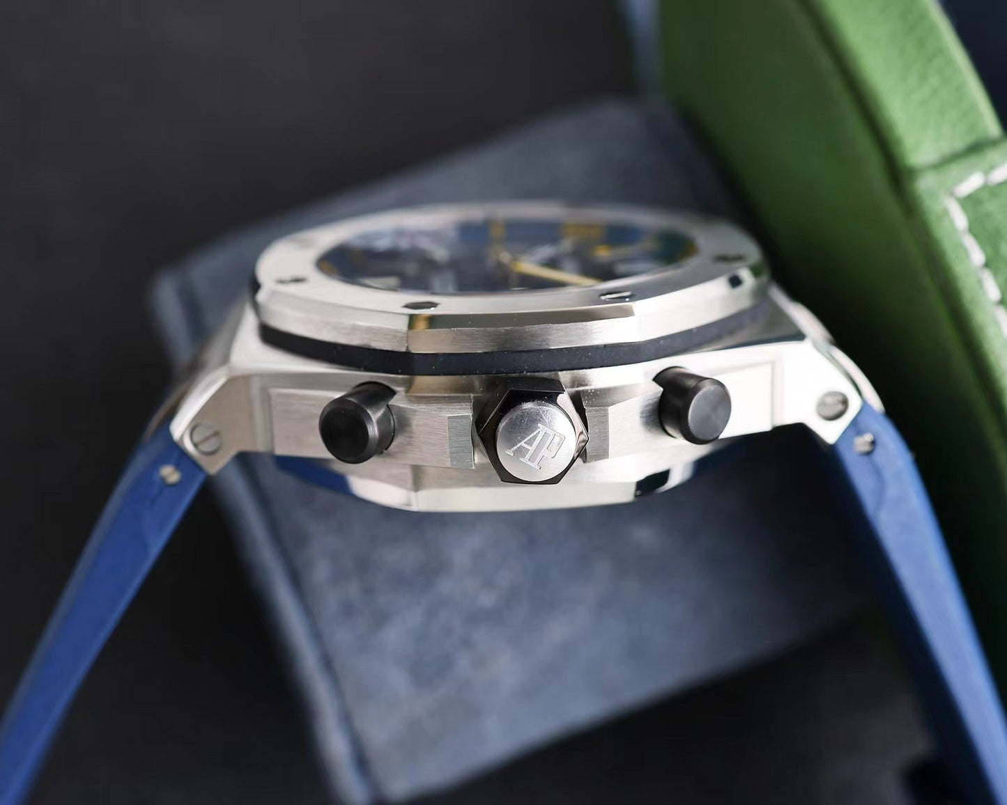 🔥limited-time offer! Blue 904L Steel -Blue Rubber - Quartz - 42mm