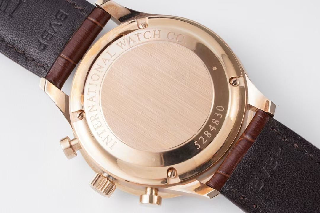 Chronograph -White- Yellowgold - Brown Leather - Automatic 69355 - 41mm