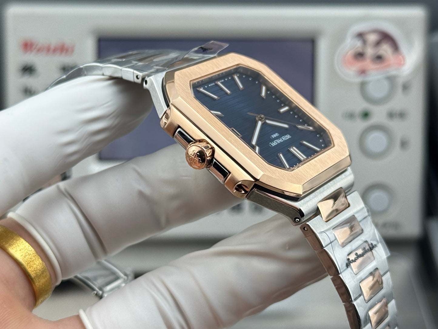 Blue Rosegold Square - Ultra-thin - Rosegold Silver 904L Steel - Automatic 330SC- 45mm