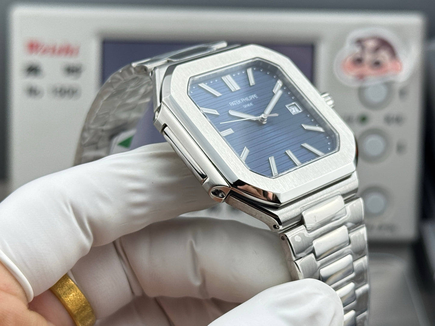 Blue Square - Ultra-thin - Silver 904L Steel - Automatic 330SC- 45mm