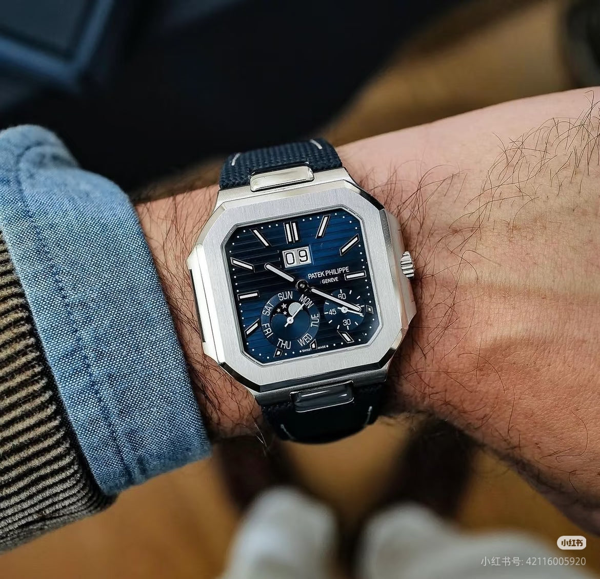 Blue Silver -5822P-  Blue Rubber & Free Strap - Automatic 240- 45mm
