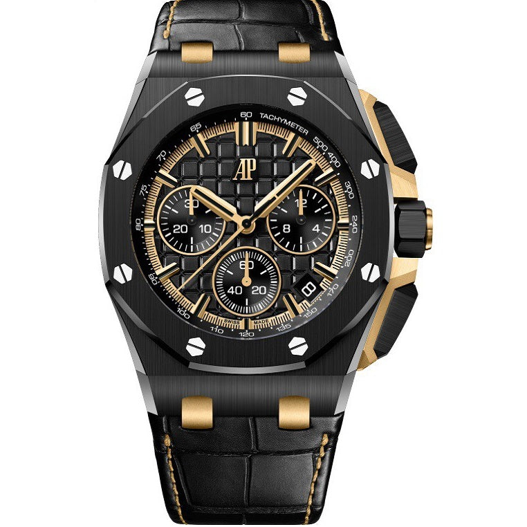 Black Ceramic - Black Leather- Automatic - 43mm