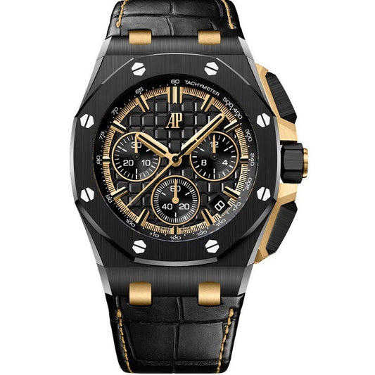 Black Ceramic - Black Leather- Automatic - 43mm