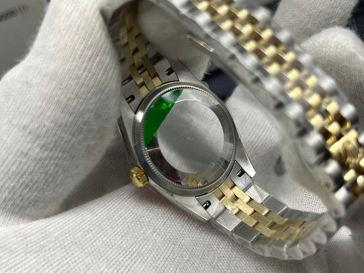 LADY -Green -Rhinestone bezel- 904L Steel - cal.2671 -Automatic - 31mm