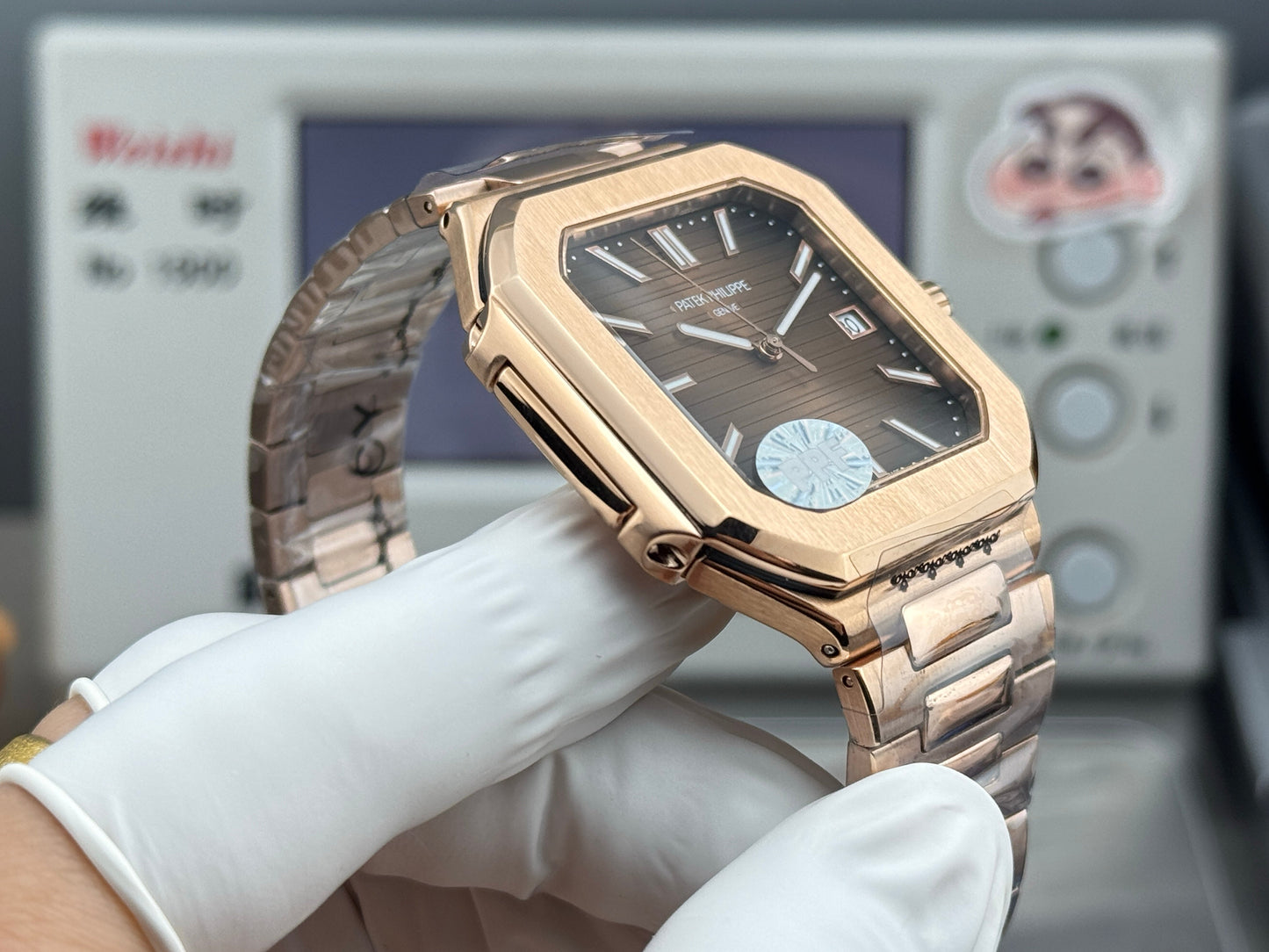 Brown Rosegold Square - Ultra-thin - Rosegold Silver 904L Steel - Automatic 330SC- 45mm