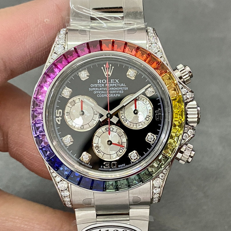 Chronograph -C-Factory -Rainbow Black- Silver 904L Steel - Automatic - 40mm
