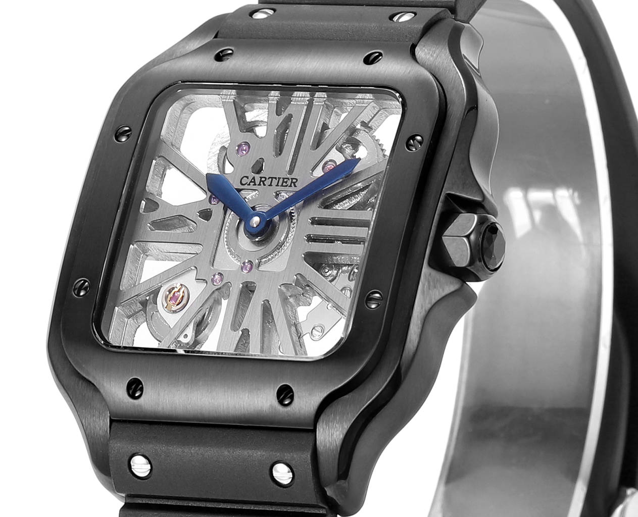 Two hands -Silver Ultra-thin Hollow - Black 904L Steel - Automatic - 40mm