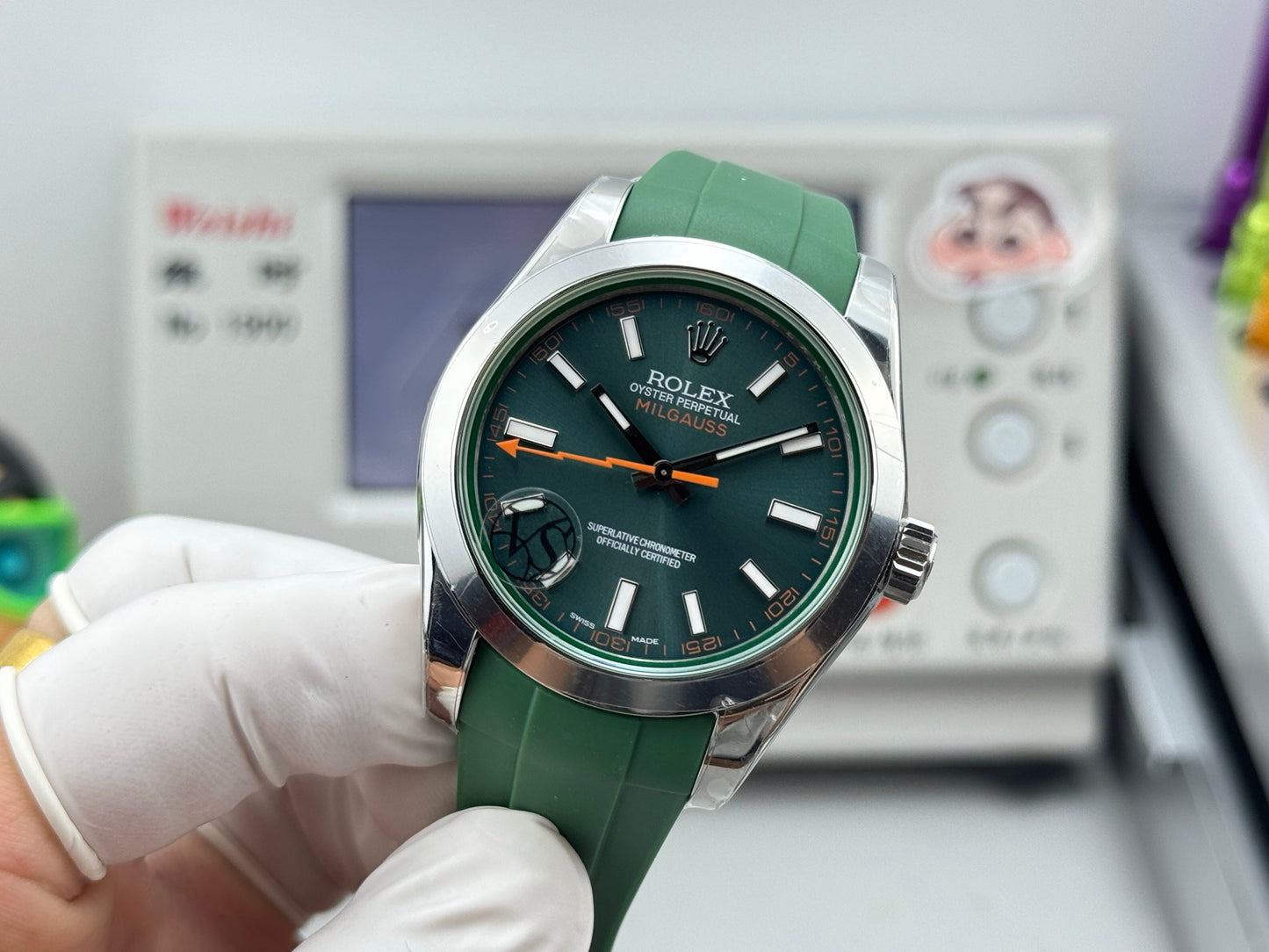Green - Silver Orange - Green Rubber - Automatic-3131 - 40mm
