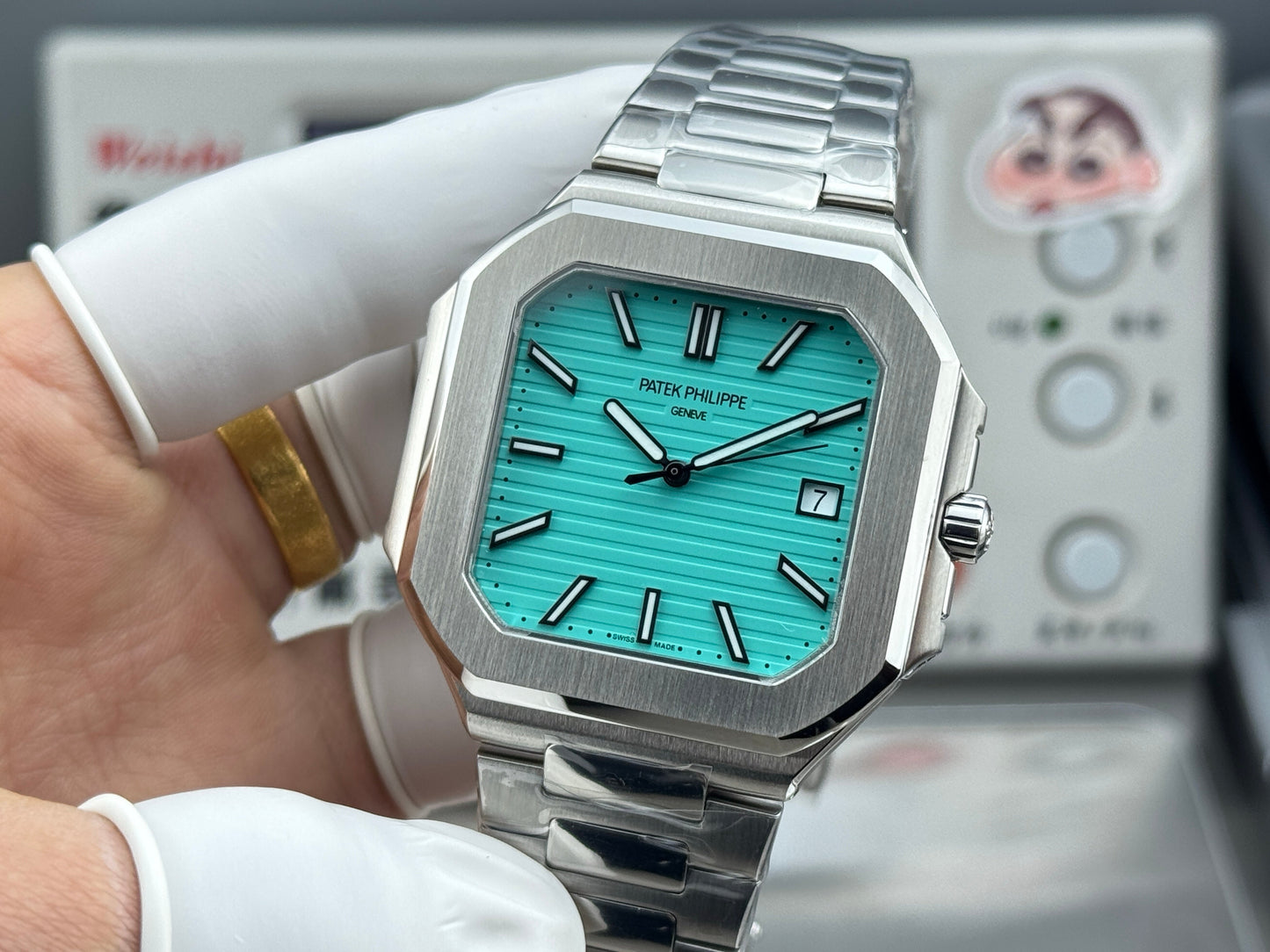Light Green Square - Ultra-thin - Silver 904L Steel - Automatic 330SC- 45mm