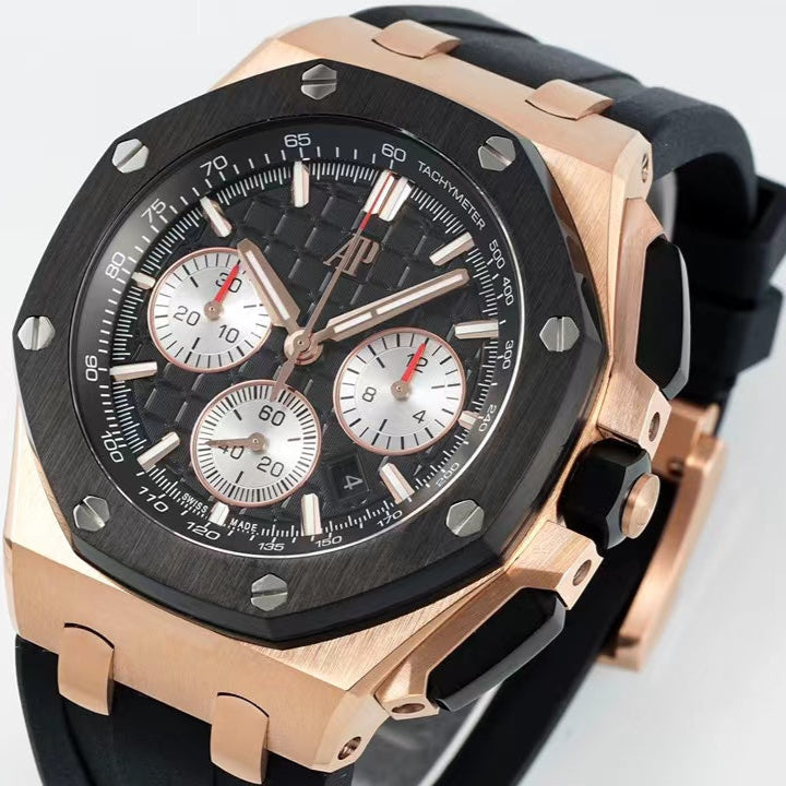 Chronograph - 26420RO -Black Ceramic Bezel - Black Rubber - Quartz - 42mm