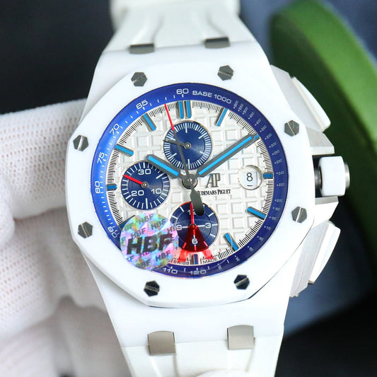Replacement Compensation Watch - White Rubber- Automatic - 44mm