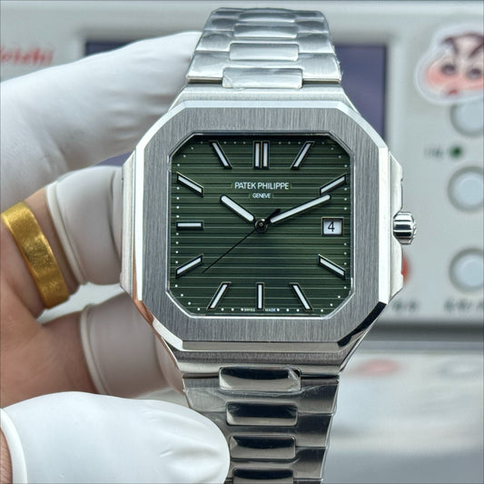 Green Square - Ultra-thin - Silver 904L Steel - Automatic 330SC- 45mm
