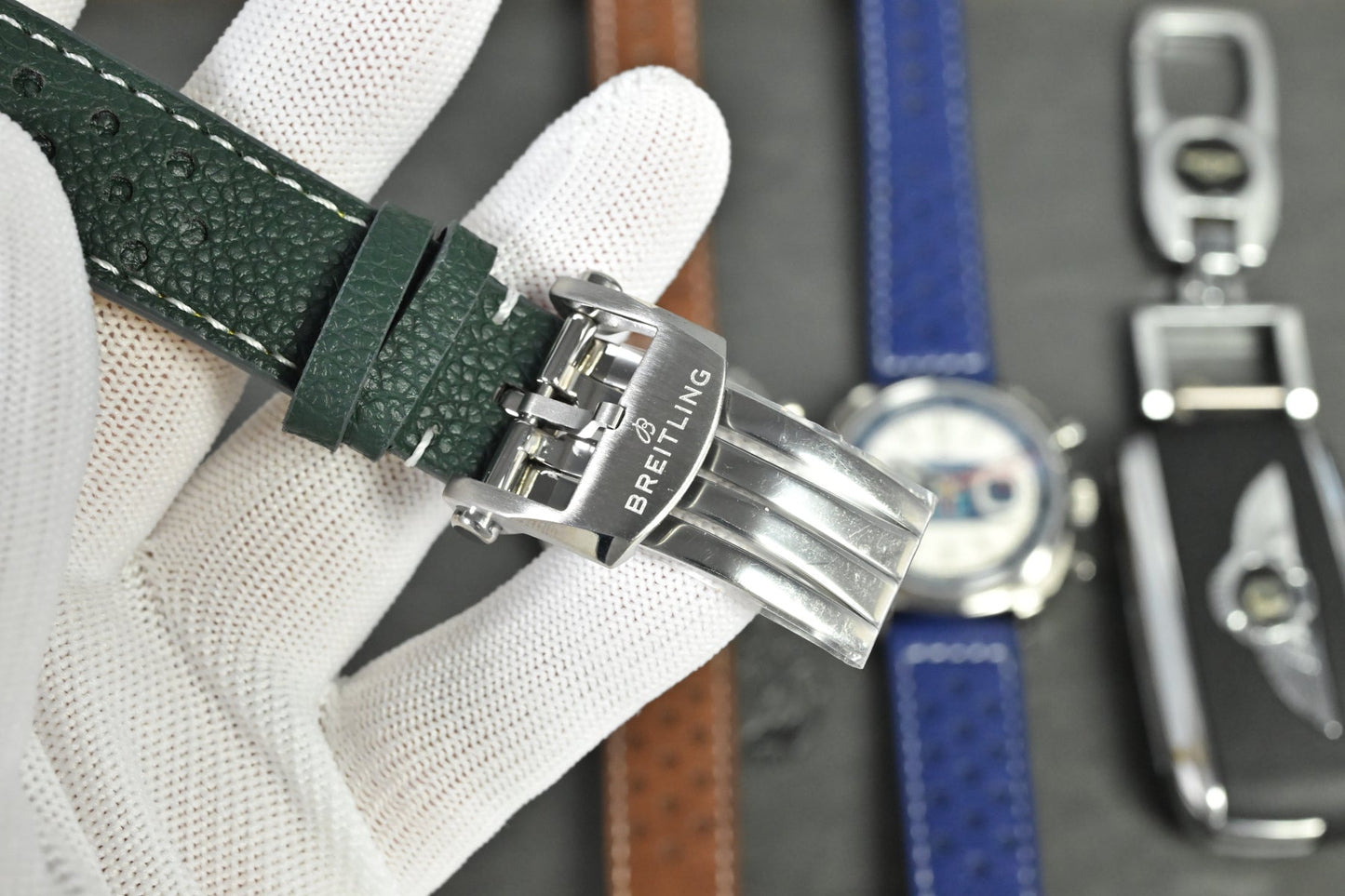 Chronograph - Tptime-Racing -Green - Leather - Automatic - 38mm