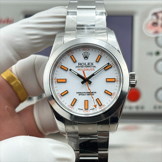 White - Silver Orange - White 904L Steel - Automatic-3131 - 40mm