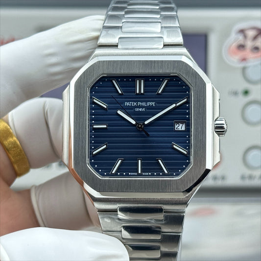 Blue Square - Ultra-thin - Silver 904L Steel - Automatic 330SC- 45mm