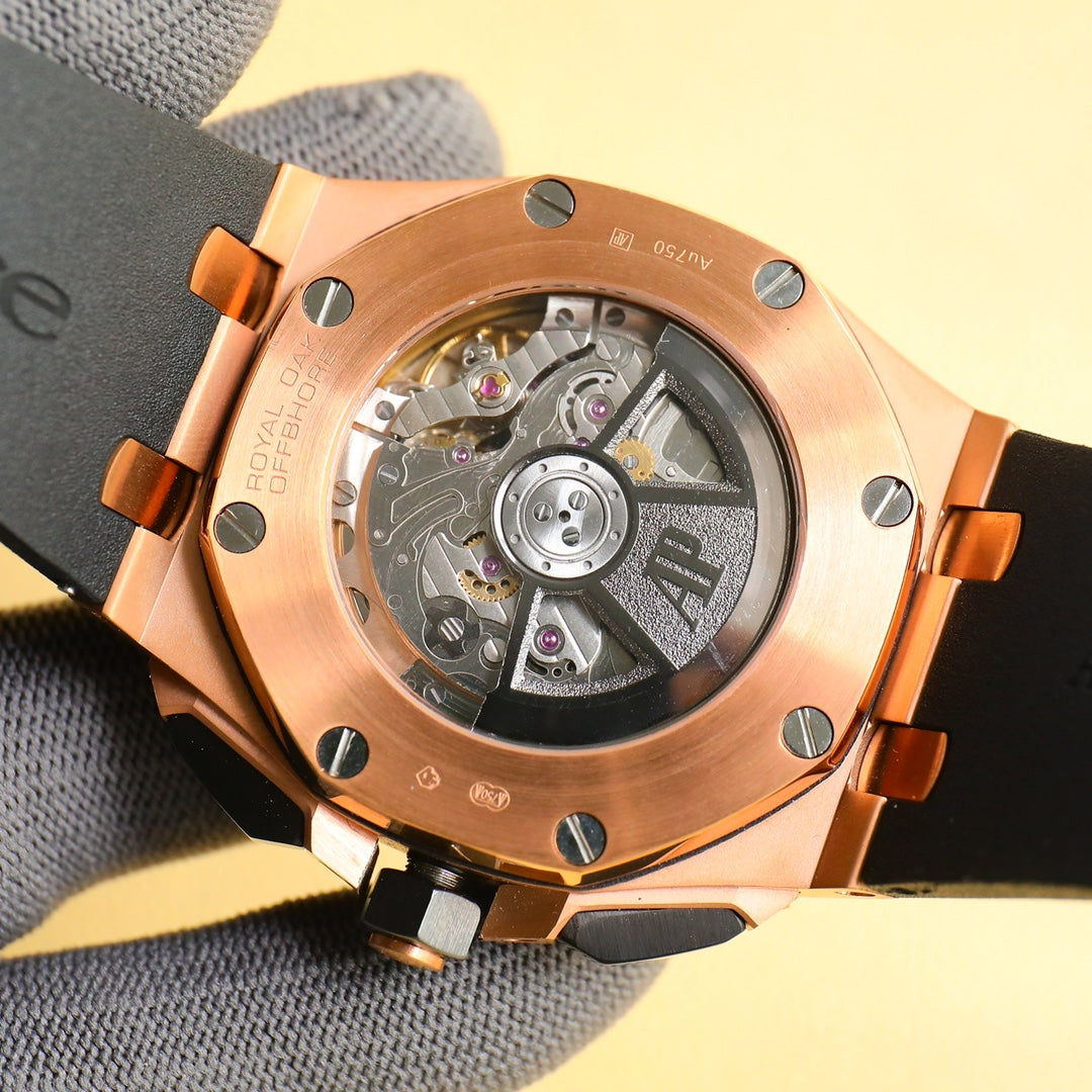 TOP! Yellowgold Black Ceramic Bezel - Black Rubber - Automatic - 44mm