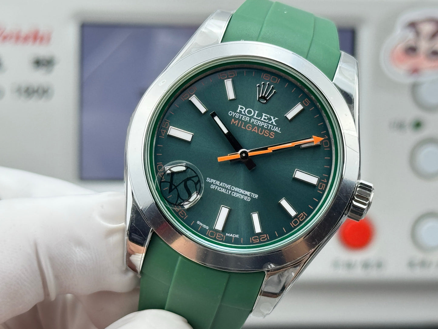 Green - Silver Orange - Green Rubber - Automatic-3131 - 40mm