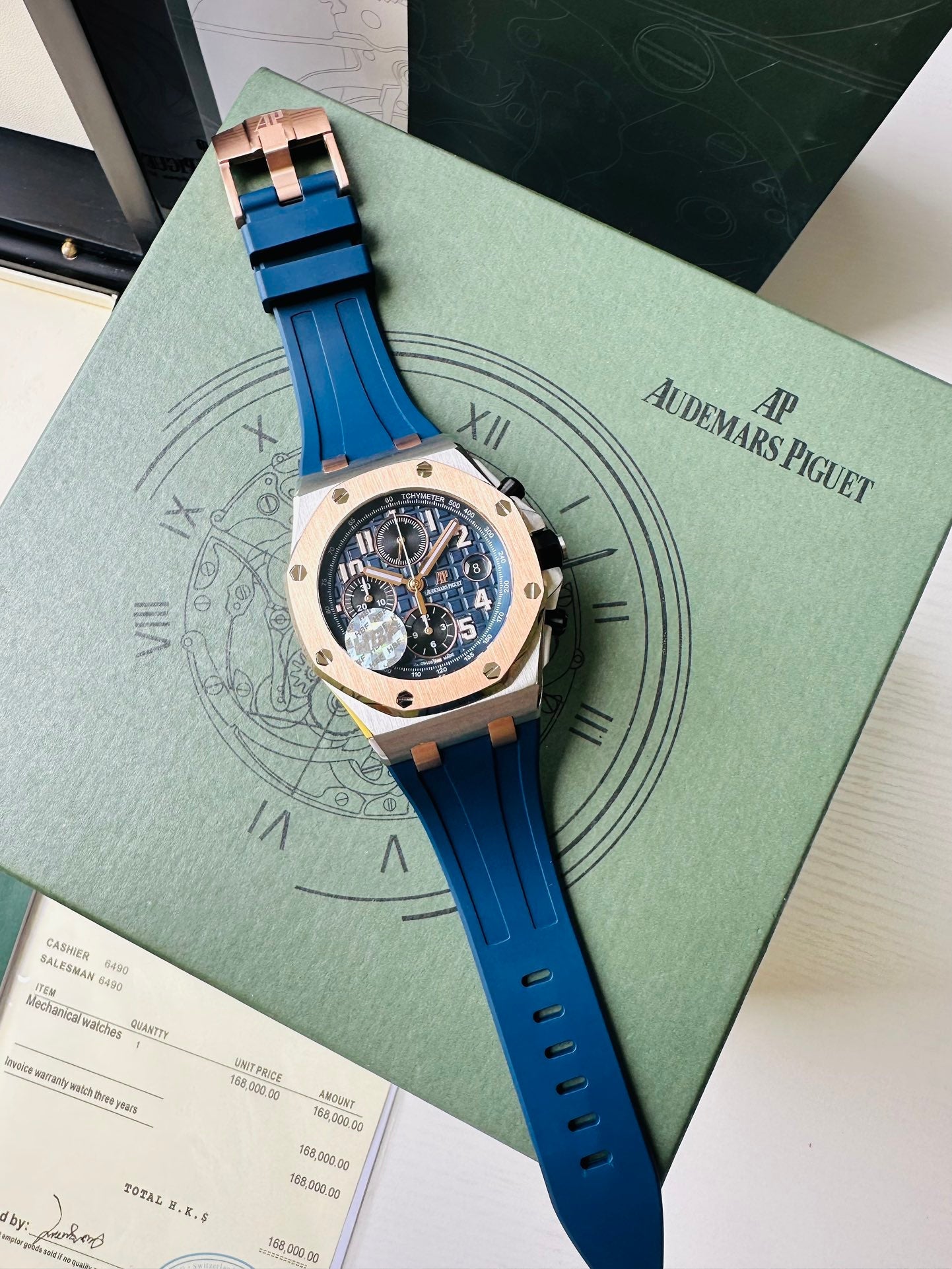 Chronograph - 26471S- Yellow Gold Ceramic Bezel - Blue Rubber - Automatic - 42mm