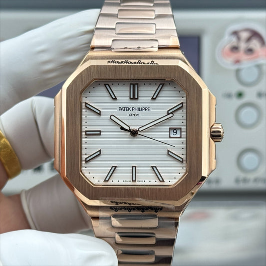 White Square - Ultra-thin - Rosegold 904L Steel - Automatic 330SC- 45mm