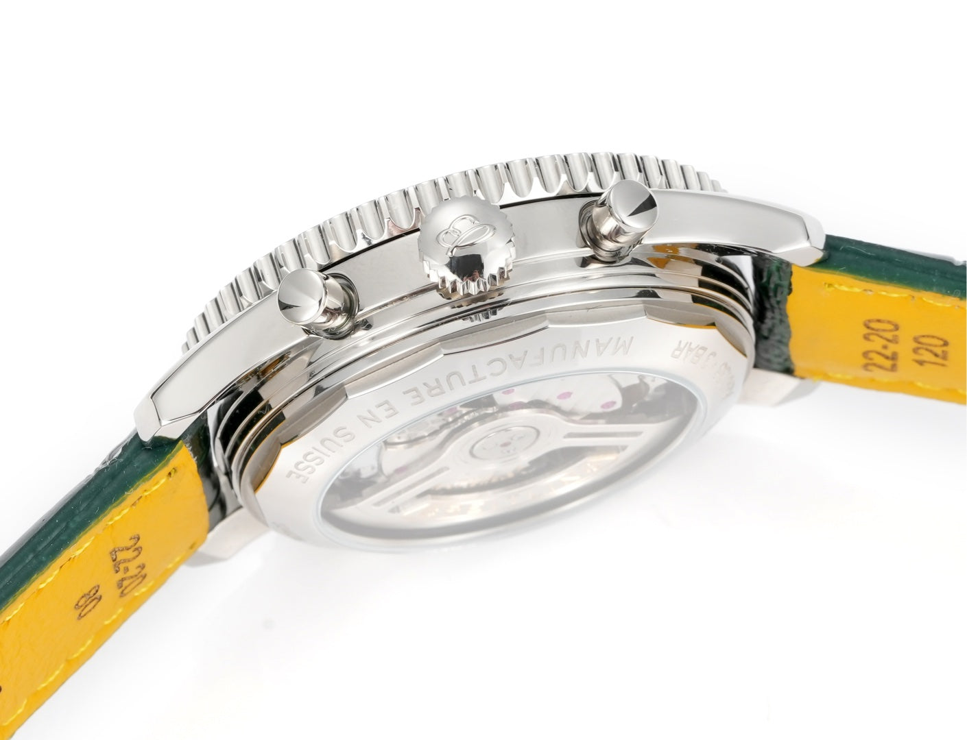 Chronograph - White bezel - Green - N-Timer - Green Leather - Automatic - 43mm