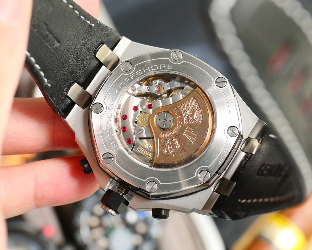 TOP! Panda Face Ceramic Bezel - Black Leather - Automatic - 43mm