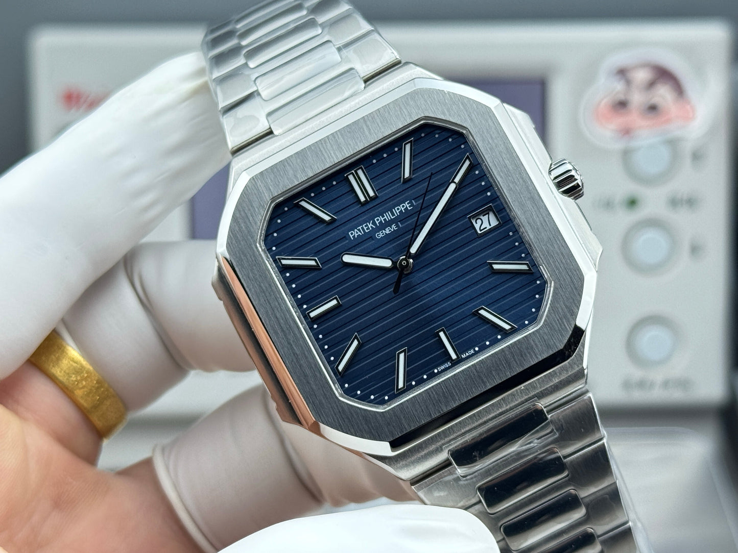 Blue Square - Ultra-thin - Silver 904L Steel - Automatic 330SC- 45mm