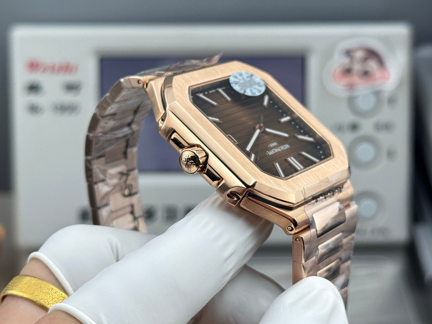 Brown Rosegold Square - Ultra-thin - Rosegold Silver 904L Steel - Automatic 330SC- 45mm