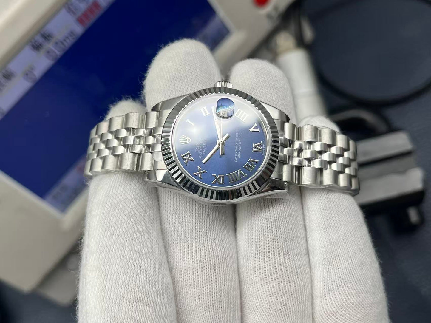 LADY -Blue - Silver 904L Steel - cal.2671 -Automatic - 31mm
