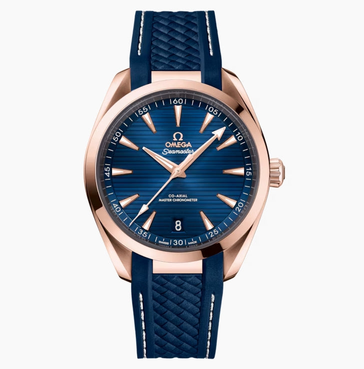 Rosegold Silver- Blue -Blue Rubber - Automatic - 41mm
